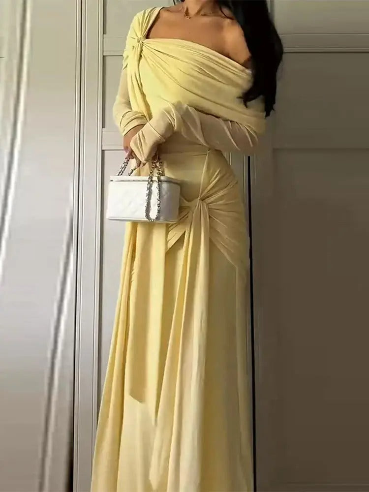 Summer Off-Shoulder Maxi Evening Dress