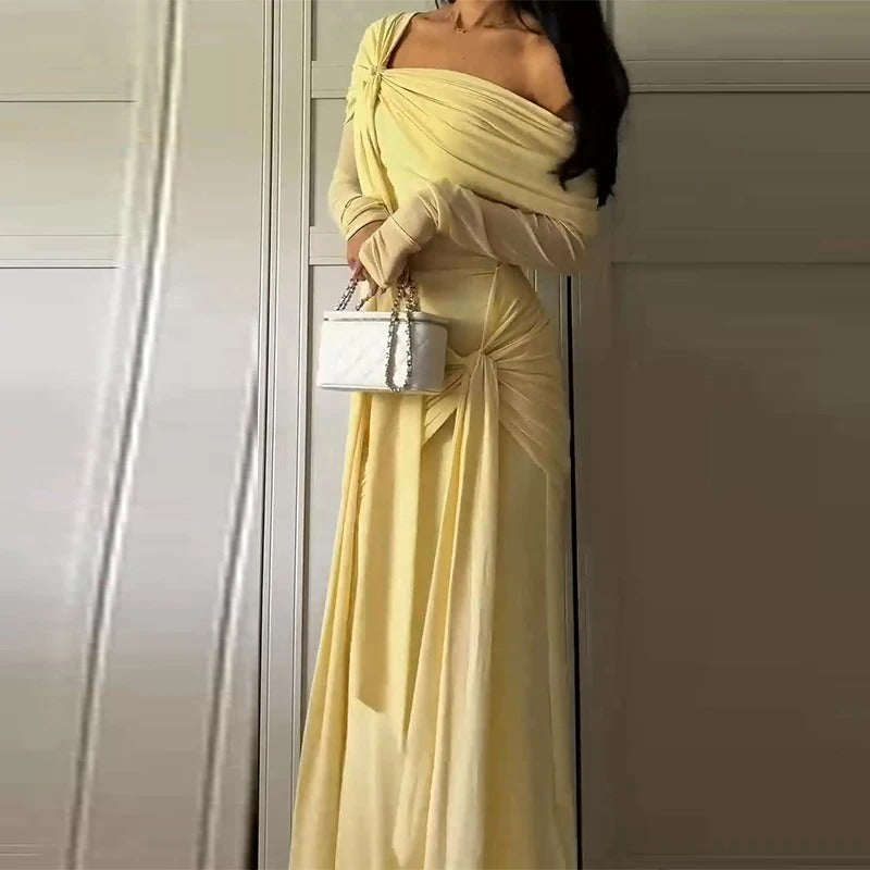 Summer Off-Shoulder Maxi Evening Dress